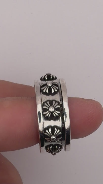 Chromehearts Spinner Cross Ring Plata 925