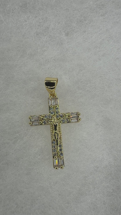 Crucifijo Pavé Imperial Oro laminado 14K