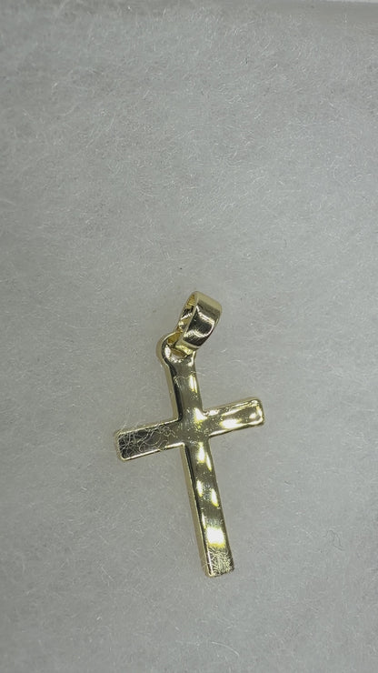 Cruz Lisa Oro Laminado 14K